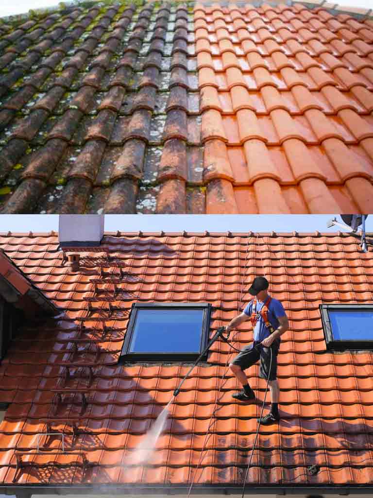 Nettoyage toiture - SCHEIT COUVERTURE 67 : artisan couvreur sur Strasbourg et dans tout le BAS-RHIN (67), la Seine-et-Marne (77) : nettoyage, démoussage, traitement anti-mousse toiture. Application d’un revêtement peinture hydrofuge coloré sur toit. Intervention sur Strasbourg et dans tout le BAS-RHIN (67)